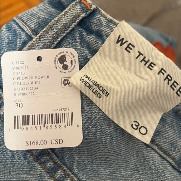 NWT We The Free Palisades Flower Power Wide Leg Jeans Size 30 - Picture 6 of 7